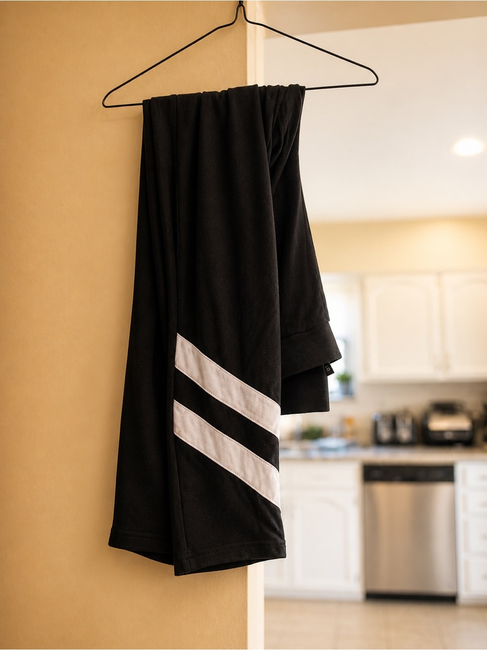 Torrid Black and White Soft Leggings with White Stripes